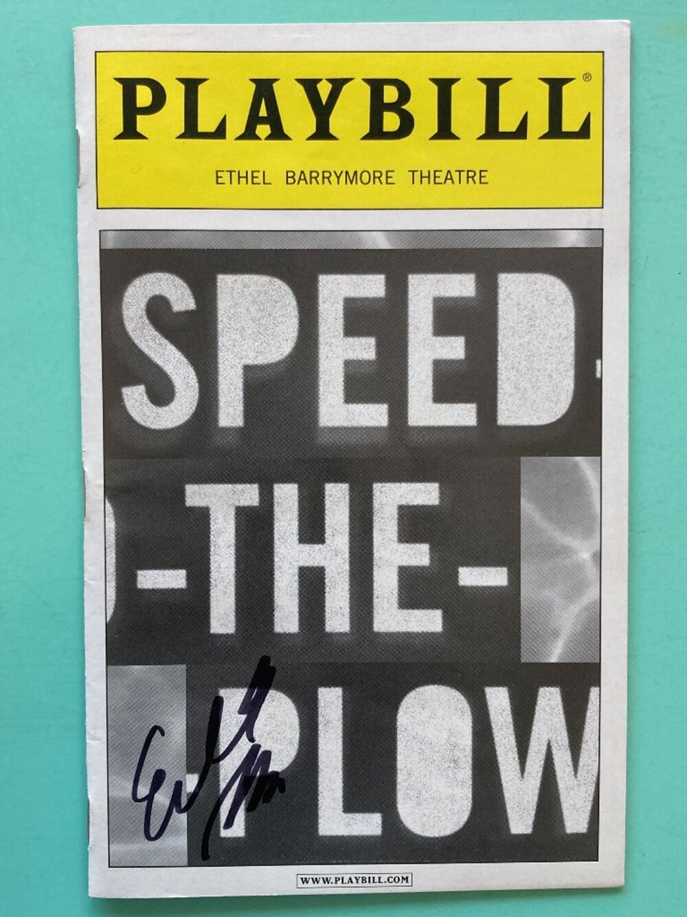Elisabeth Moss Only) Signed Playbill Speed-the-Plow Raul Esparza William H. Macy